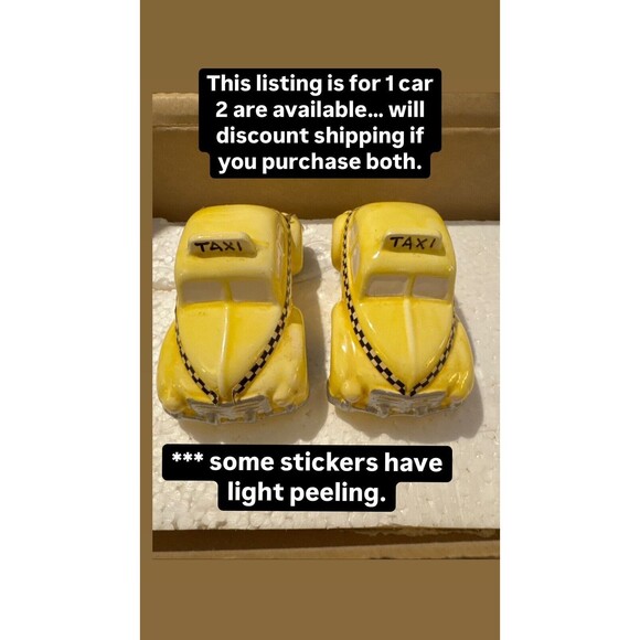 Dept 56 Original 1987 Snow Village Accessories Yellow Checker Taxi 5106-3 No Box - Picture 9 of 11